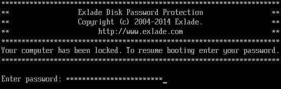 Exlade Disk Password Protection